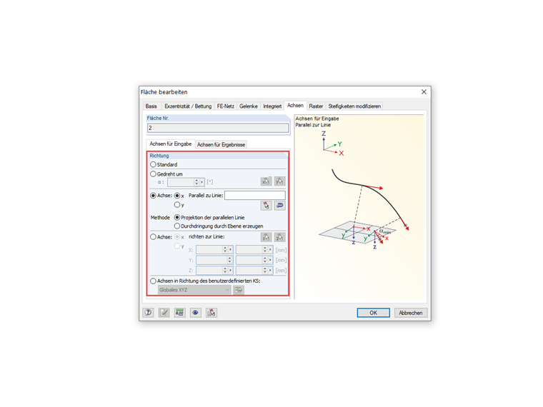 Definition der Achsen