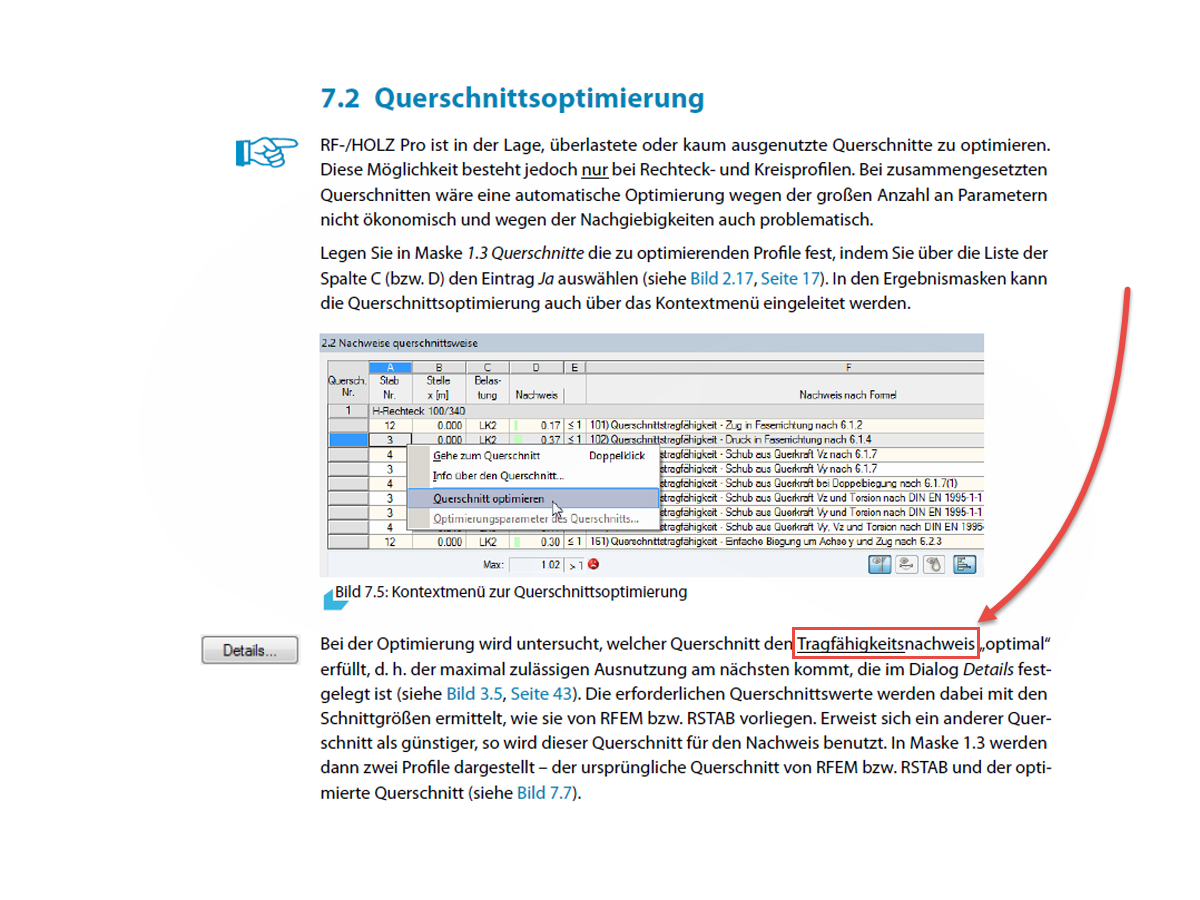 Querschnittsoptimierung