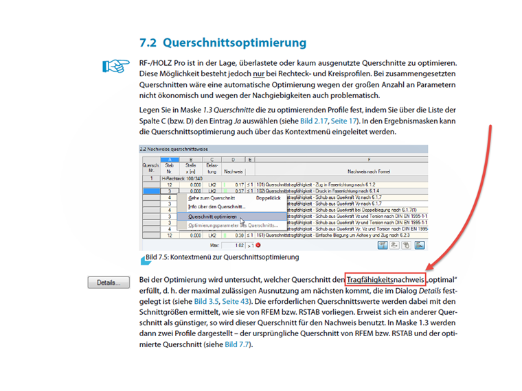 Querschnittsoptimierung