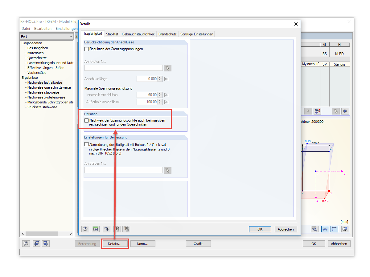 Deaktivierung des Nachweises von Spannungspunkten