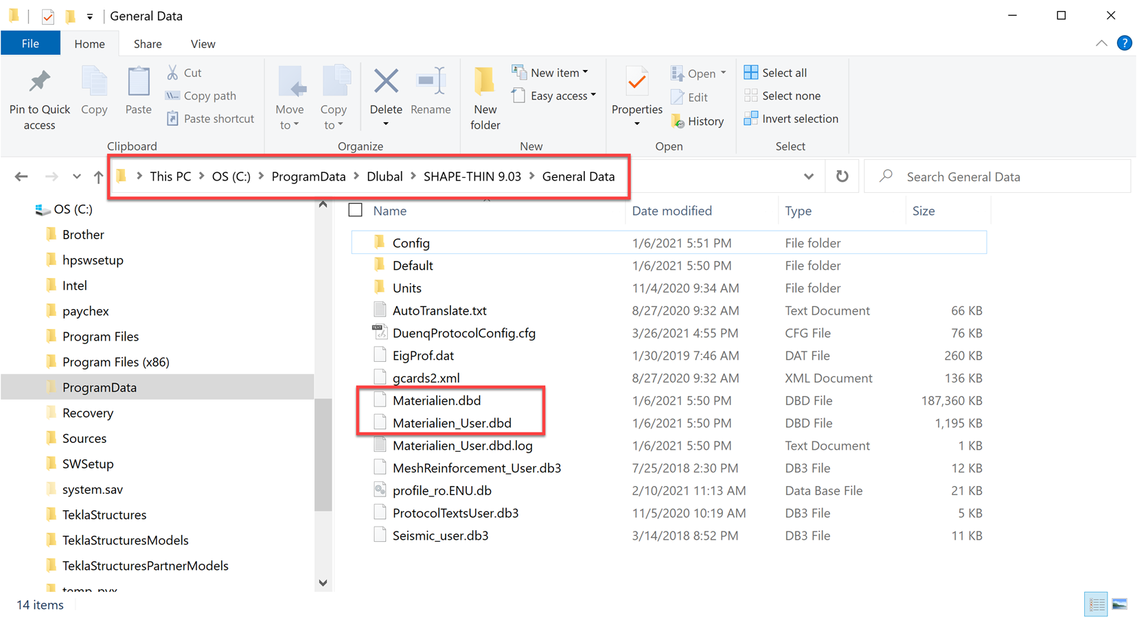 DUENQ - erforderliche Materialdateien