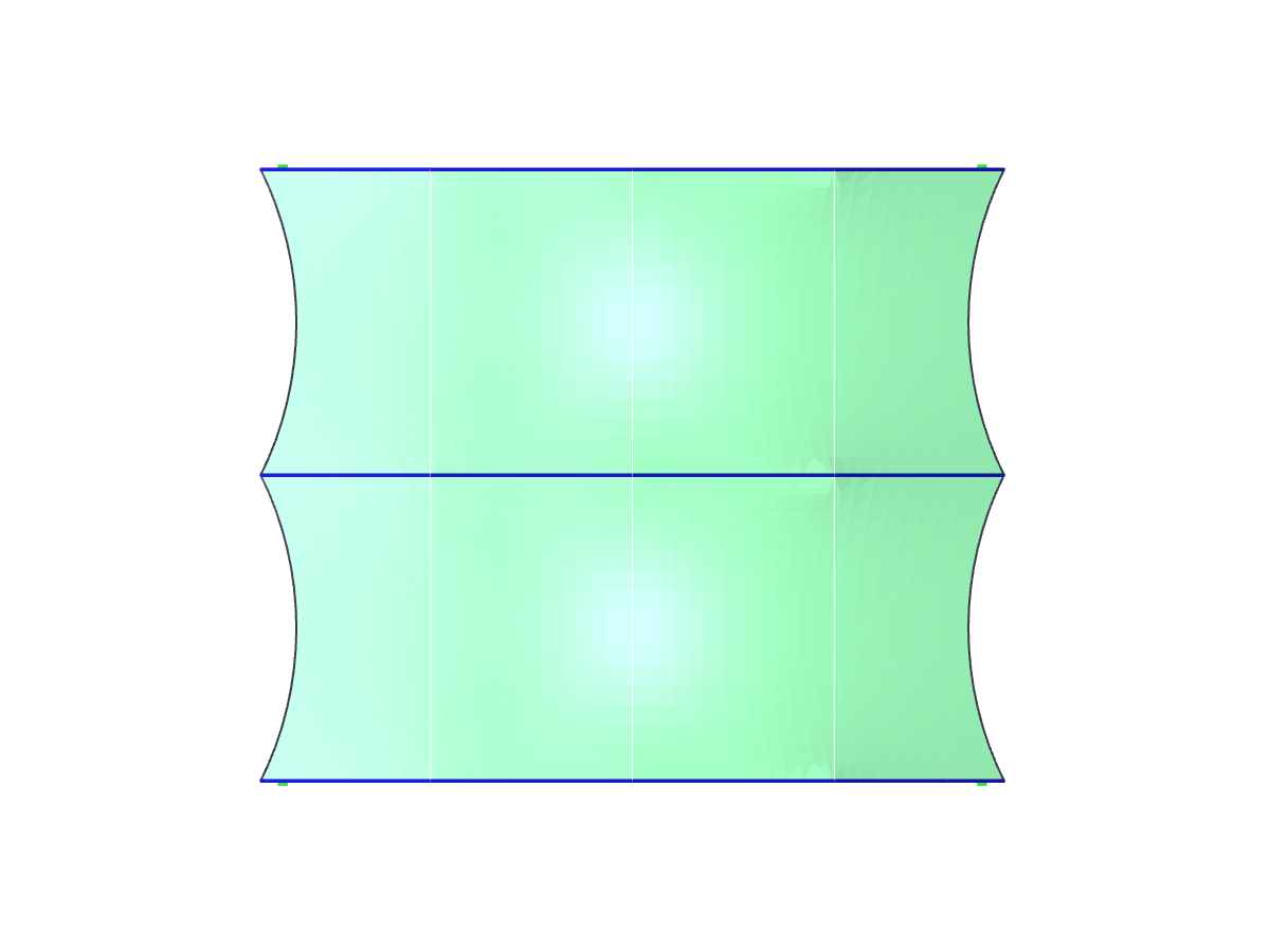 Stahl-Membrankonstruktion, Ansicht in Richtung der Z-Achse