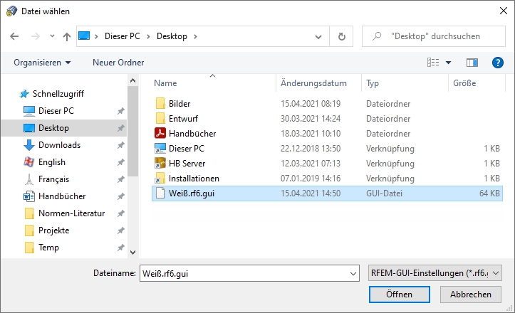 Konfigurationsdatei einlesen