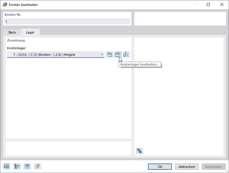 Schaltfläche zum Bearbeiten eines Objekttyps