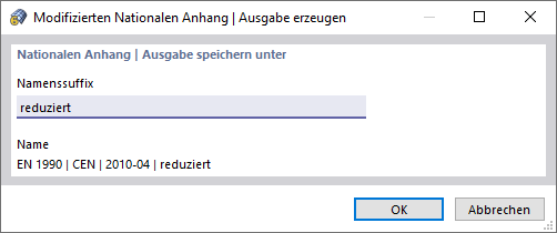 Namenssuffix für benutzerdefinierten Anhang festlegen