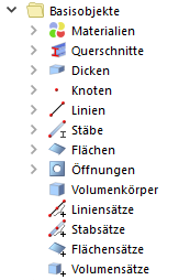 Basisobjekte im Navigator