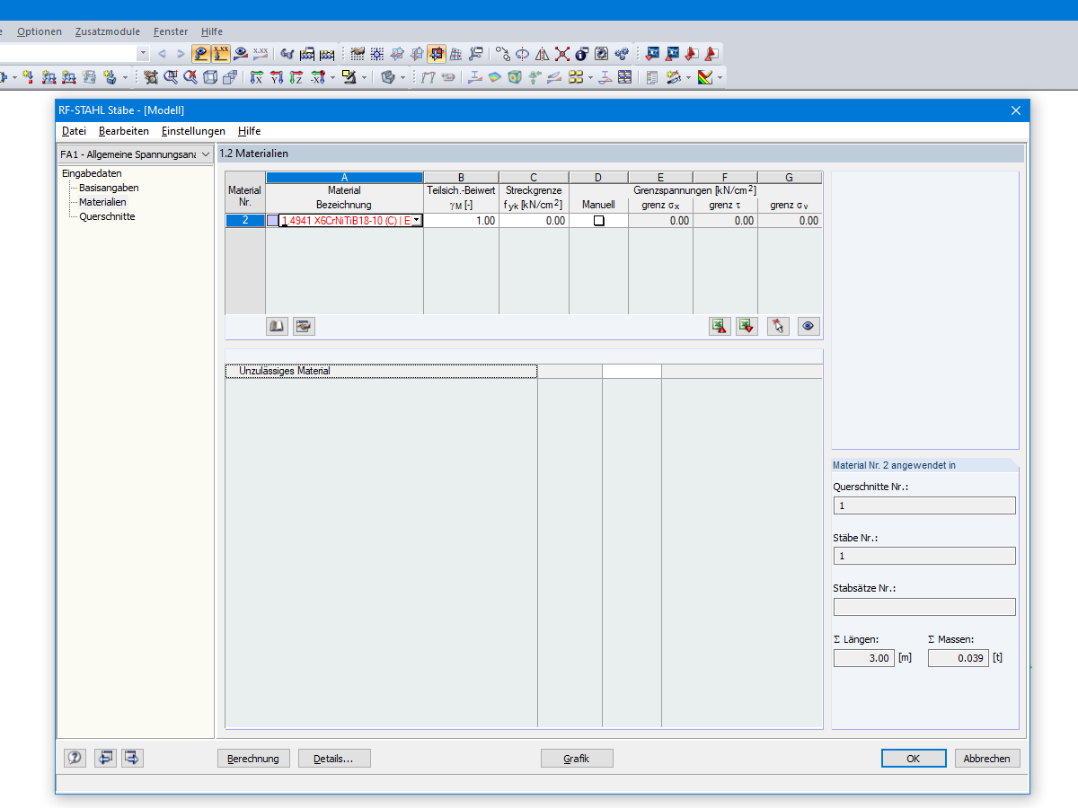 Nichtrostender Stahl im RF/-STAHL Zusatzmodul