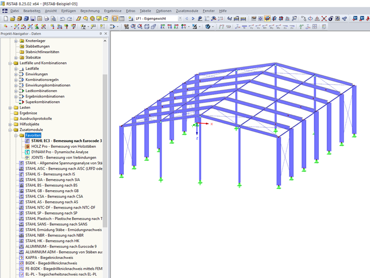 Favoriten in den Zusatzmodulen