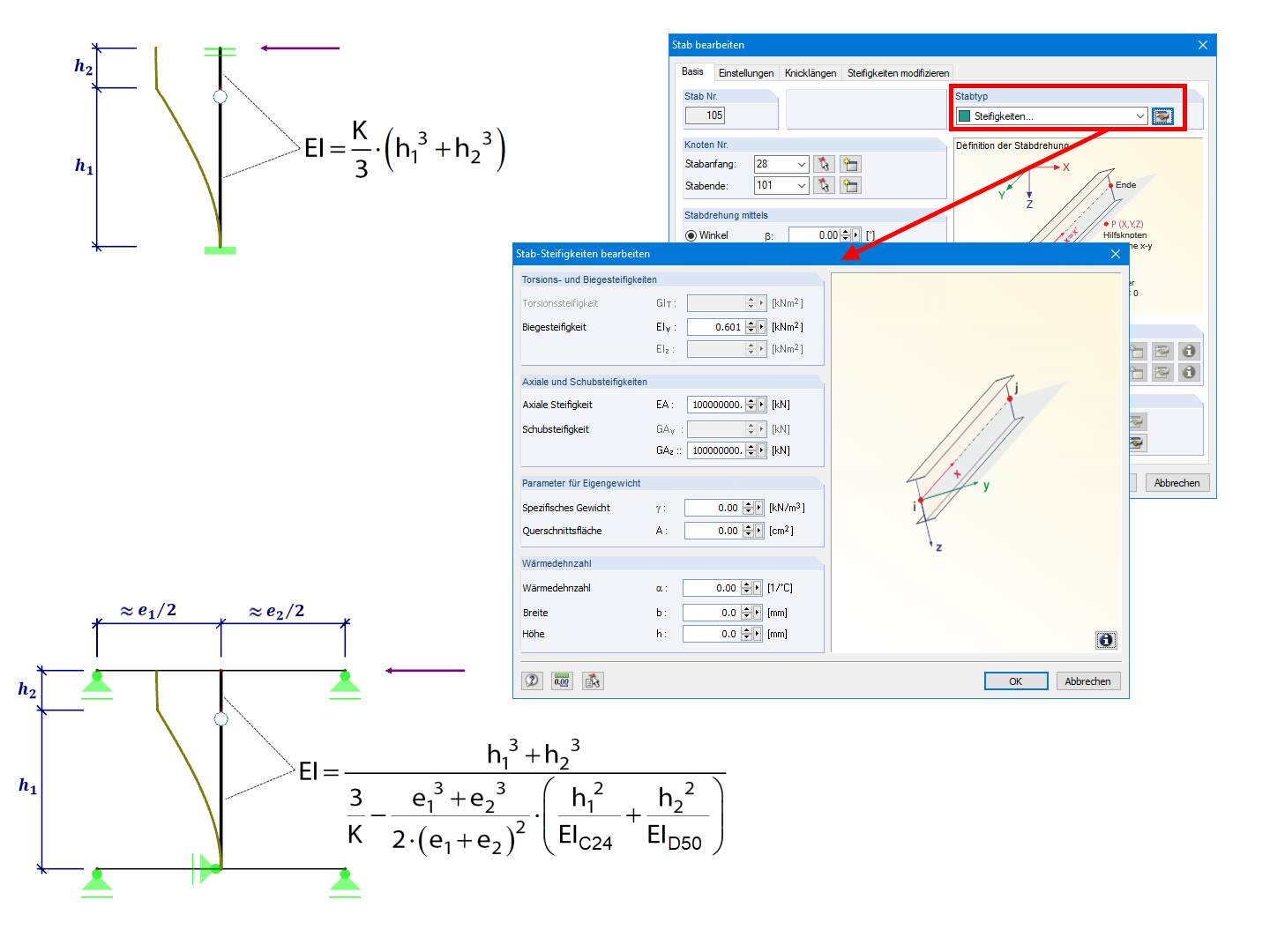 Ermittlung der Biegesteifigkeit