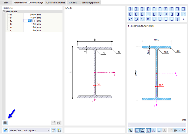 Parametrischen Querschnitt definieren