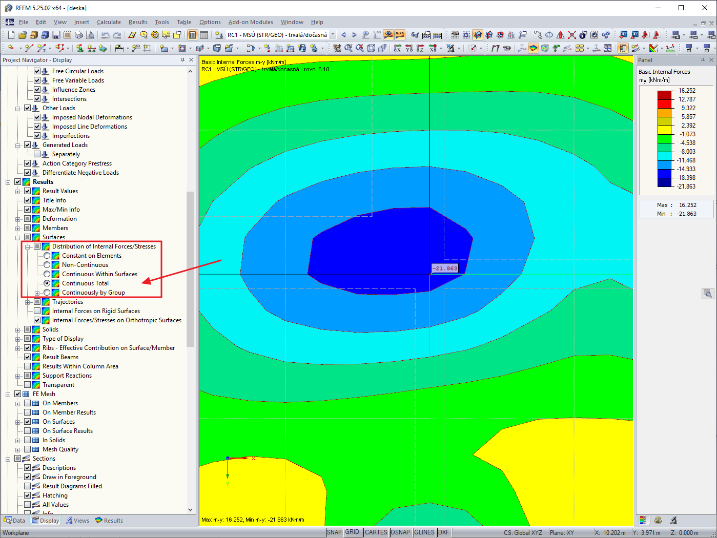 Unterschiedliche negative Momente an den Anschlussecken