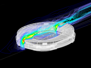 Emirate Stadium mit vertikalen Render-Isolinien