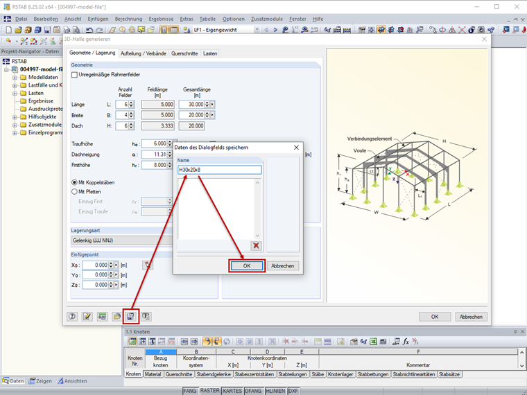 Dialogeingaben des Modellgenerierers als Muster speichern