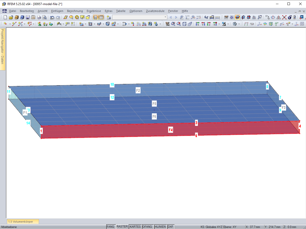 Seitenfläche F4 mit vier Begrenzungslinien