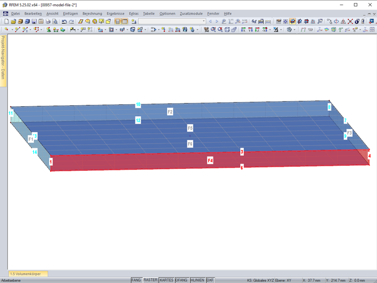 Seitenfläche F4 mit vier Begrenzungslinien
