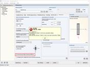 Fehlermeldung Vorkrümmung für Ergebnisstab