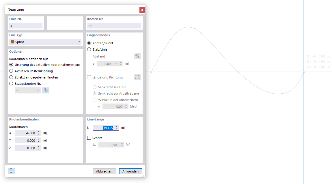 Spline grafisch definieren