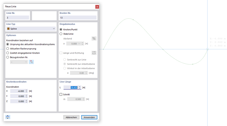 Spline grafisch definieren