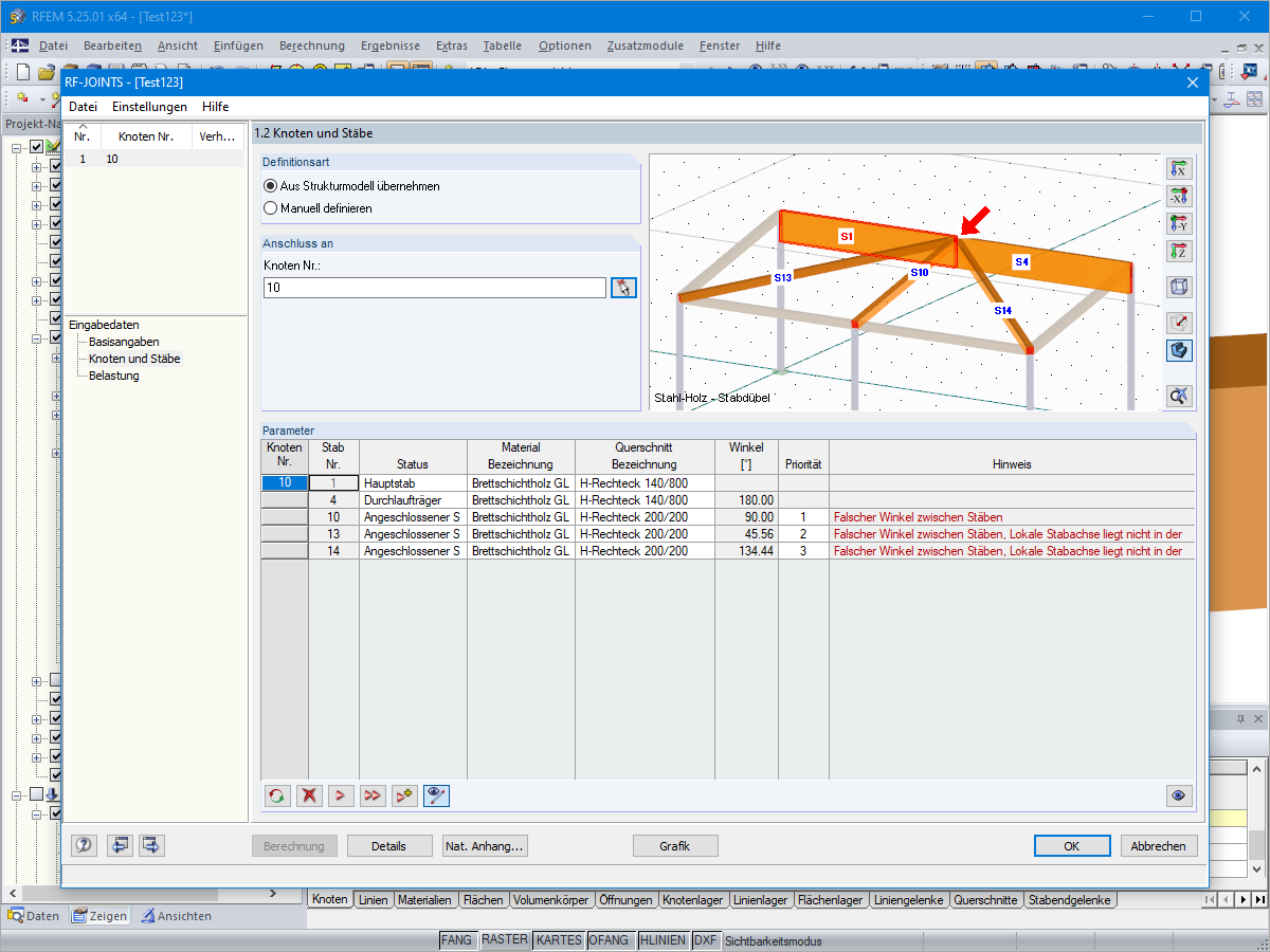 Fehlermeldung in RF-/JOINTS