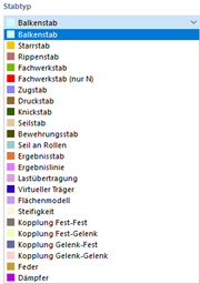 Stabtyp auswählen