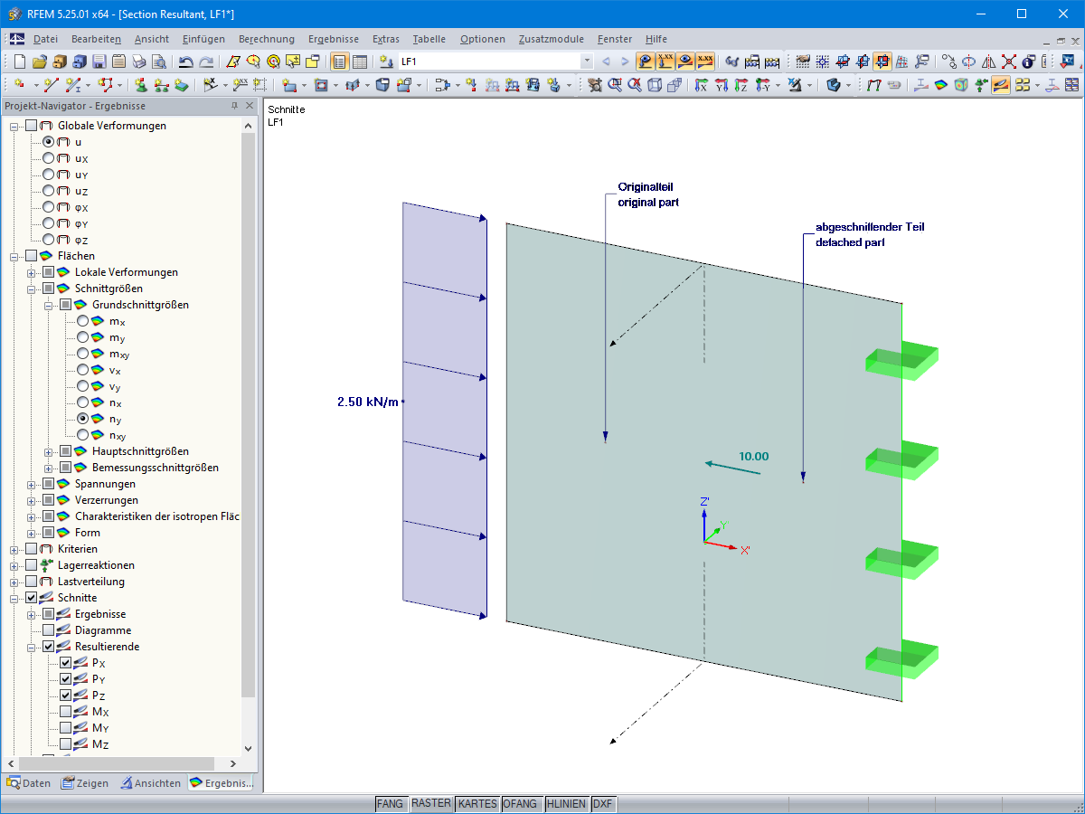 Beispiel 2: Vertikaler Schnitt durch die Wand