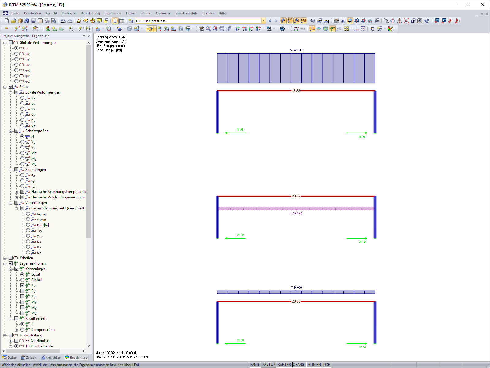 FAQ 005013 | Kann ich mir die Last anzeigen lassen, die bei der Lastart Endvorspannung auf den Stab iterativ aufgebracht wird?