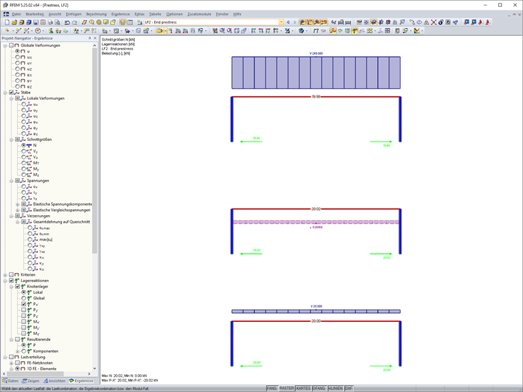 FAQ 005013 | Kann ich mir die Last anzeigen lassen, die bei der Lastart Endvorspannung auf den Stab iterativ aufgebracht wird?
