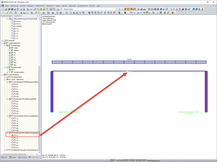 FAQ 005013 | Kann ich mir die Last anzeigen lassen, die bei der Lastart Endvorspannung auf den Stab iterativ aufgebracht wird?