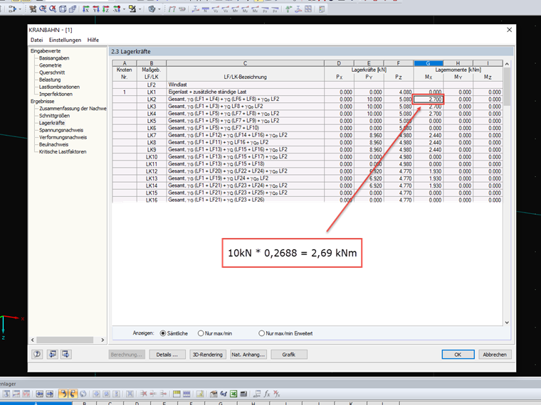 FAQ 005017 | An welcher Position befinden sich die ermittelten Auflagerkräfte für den Kranbahnträger? Am unteren Flansch Kranbahnträgers oder im Schubmittelpunkt des Querschnittes?