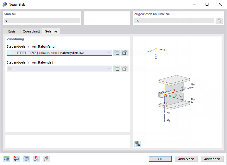 Stabendgelenk zuweisen