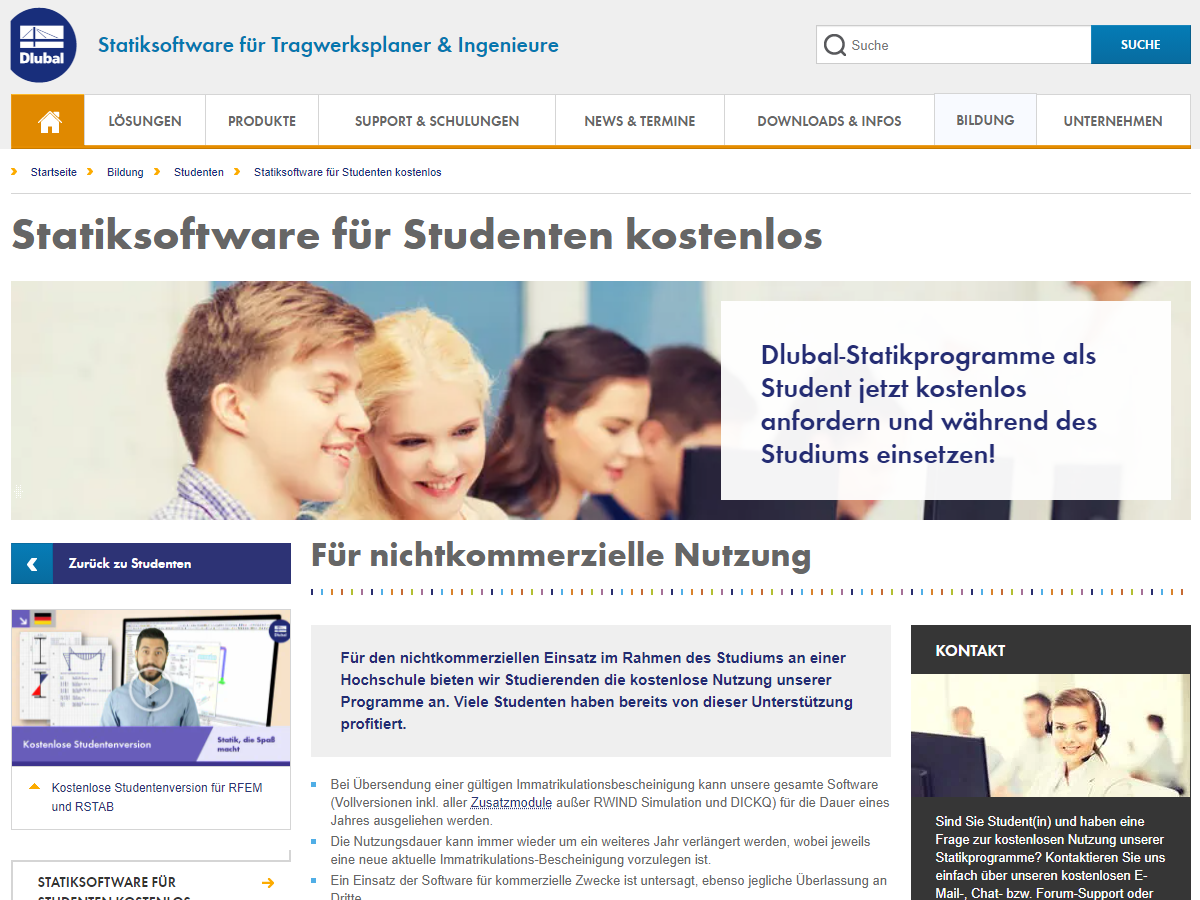 Kostenlose Studentenversion anfordern bzw. verlängern