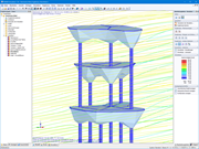 Stromlinien in RWIND Simulation im Bereich der oberen Pflanzenschalen (© Timbatec)