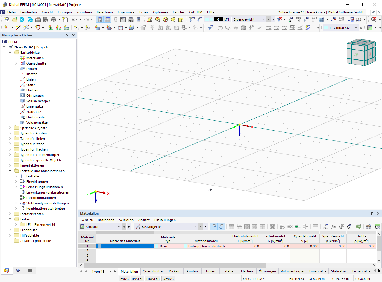 Benutzeroberfläche von RFEM