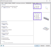 Register "Einstellungen und Optionen" für Achsen