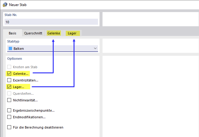 Aktivierung der Eigenschaften
