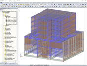 3D-Modell des Bürogebäudes in RFEM (© Cosmos Proyectos Estructurales, S.A. de C.V.)