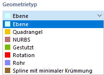 Geometrietyp festlegen