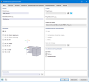 Wahl zwischen den Modelltypen 1D, 2D und 3D in den Basisangaben