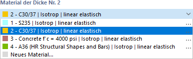 Material auswählen