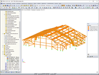 3D-Modell der Holzkonstruktion in RFEM