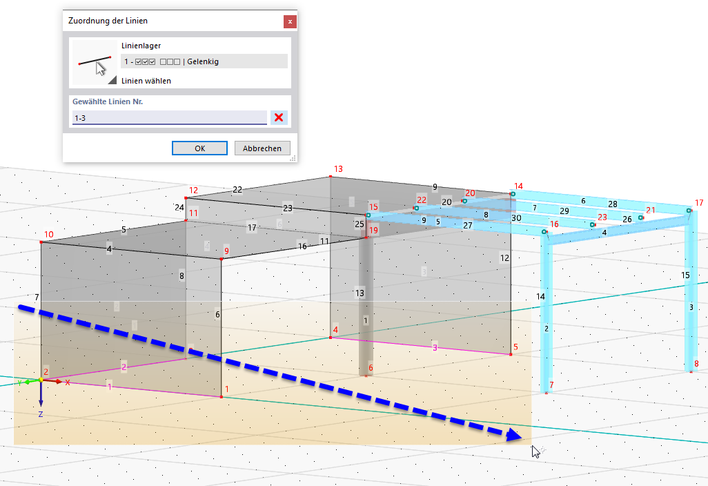 Gelagerte Linien selektieren