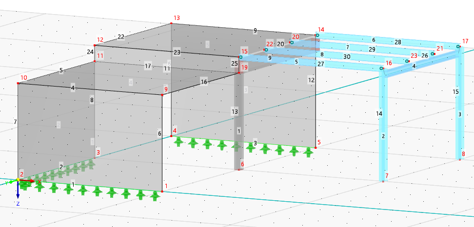 Linienlager von Wänden
