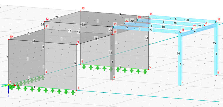 Linienlager von Wänden