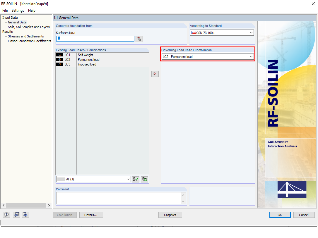 Maßgebende Belastung für RF-SOILIN.