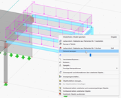 Flächenlast auf Bühne und zugehöriges Kontextmenü