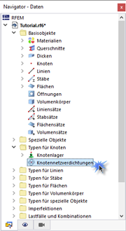 'Knotennetzverdichtungen' im Navigator