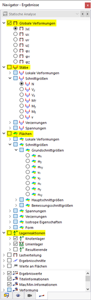 Navigator - Ergebnisse