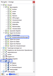 Knotennetzverdichtungen und Netz im 'Navigator - Anzeige' ausschalten