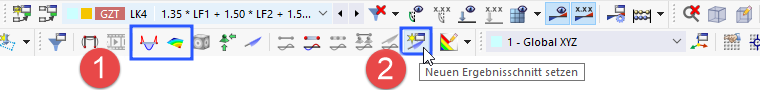 Schaltfläche 'Neuer Ergebnisschnitt'