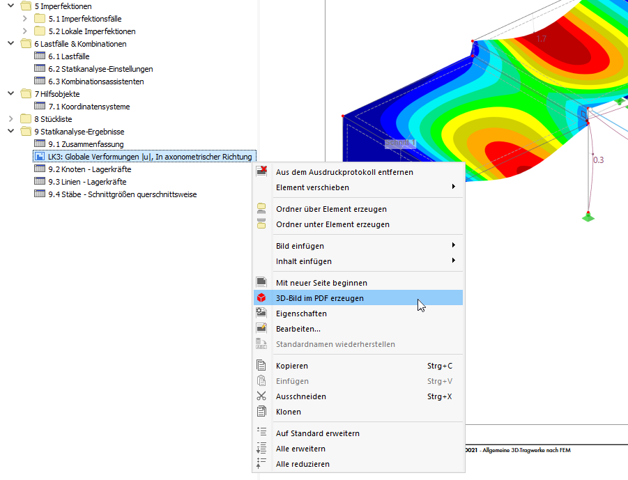 Kontextmenü des Bildes